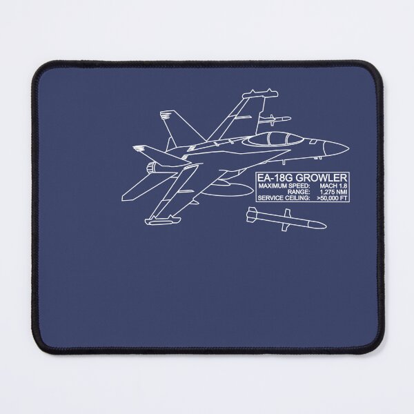 Item preview, EA-18G Growler Jet Fighter Plane Blueprint Infographic Diagram designed and sold by MilitaryMart.