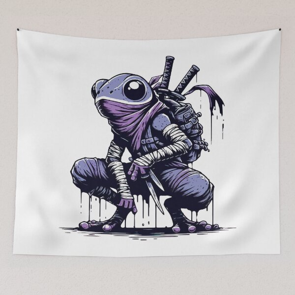 Item preview, Ninja Samurai Frog Ink Splash Anime Art designed and sold by TomFrontierArt.