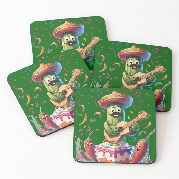 Item preview, Cactus with charro and guitar celebrating Mexico with cake and chilies designed and sold by Elnica.