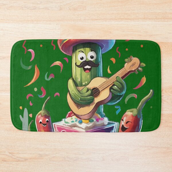 Item preview, Cactus with charro and guitar celebrating Mexico with cake and chilies designed and sold by Elnica.