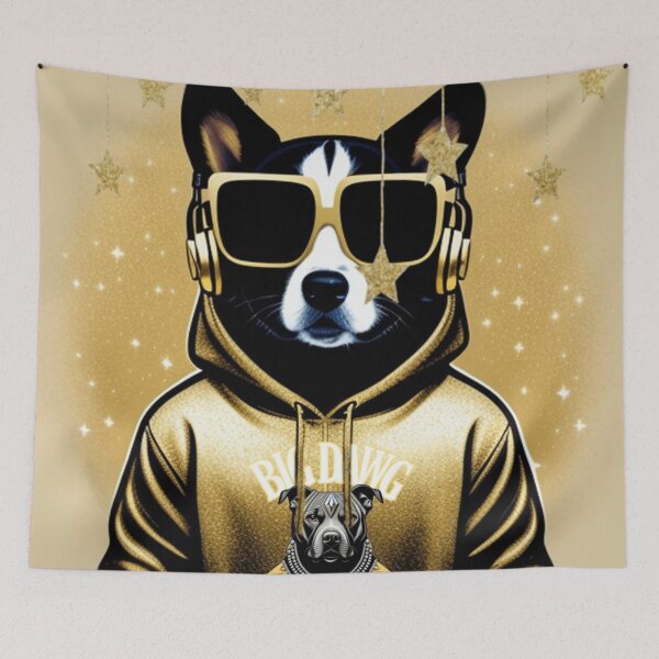 Item preview, Gold corgi Rockstar  designed and sold by Roxburylane.