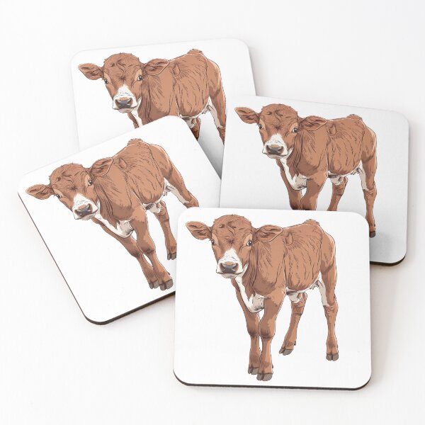 Item preview, Inquisitive Brown Calf on Black Background designed and sold by NatureSyllabus.