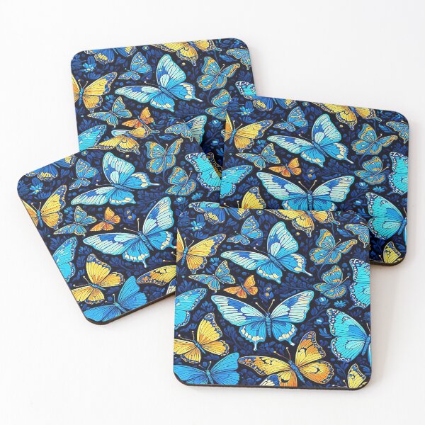 Item preview, Yellow Blue Butterflies Pattern. designed and sold by Giulivo Store Graphic.