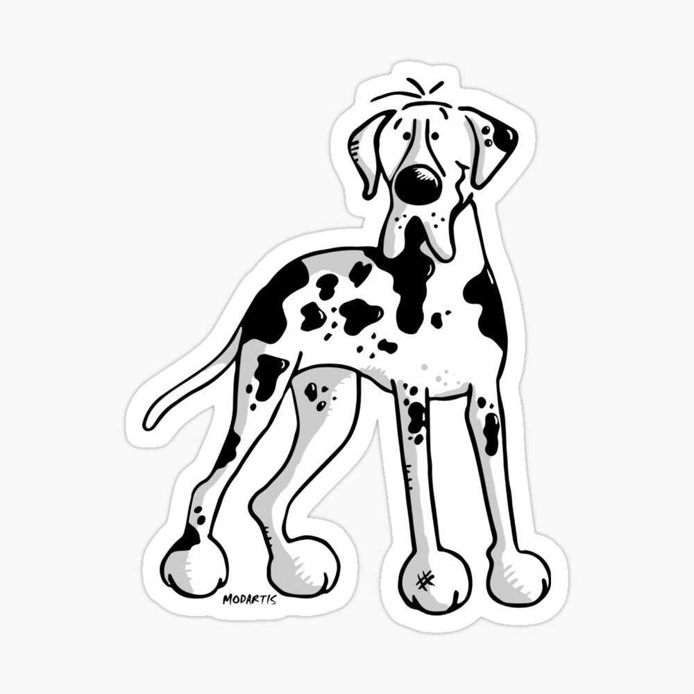 Great Dane Dog Vector Hand Drawing Portrait Vector Stock Illustration -  Download Image Now - Dog, Great Dane, White Background - iStock