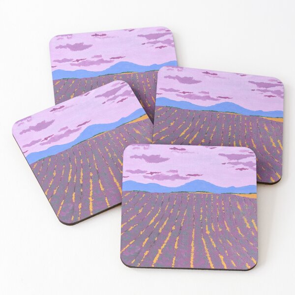 Item preview, Purple Sky above a Lavender Field Acrylic Artwork designed and sold by paintwithanna.