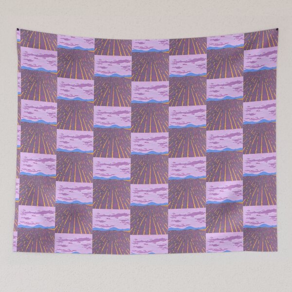 Item preview, Purple Sky above a Lavender Field Acrylic Artwork designed and sold by paintwithanna.