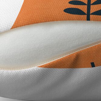Alternate view of Retro Blossom - Orange and Cream Throw Pillow