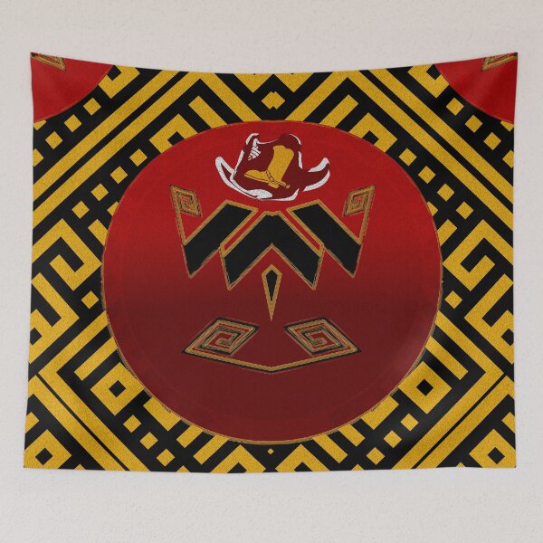 Item preview, *RED AND YELLOW LABYRINTH, ABSTRACT MYSTICAL SMILING FACE WESTWORLD.* designed and sold by Ralek.