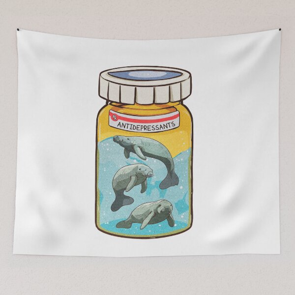 Item preview, Manatee antidepressant love medicine  designed and sold by GlowinUp Shop.