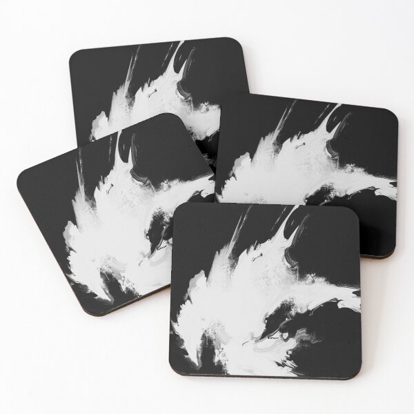 Item preview, WHITE PAINT BRUSH STROKE ON BLACK - dePace' designed and sold by mrpropcake.