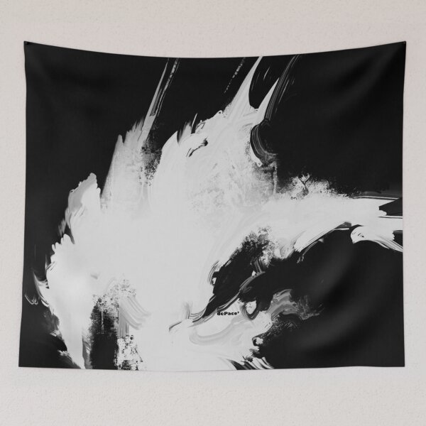 Item preview, WHITE PAINT BRUSH STROKE ON BLACK - dePace' designed and sold by mrpropcake.