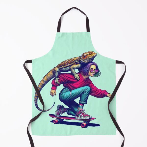 Item preview, Skater Chick with Bearded Dragon designed and sold by bunnyboiler.