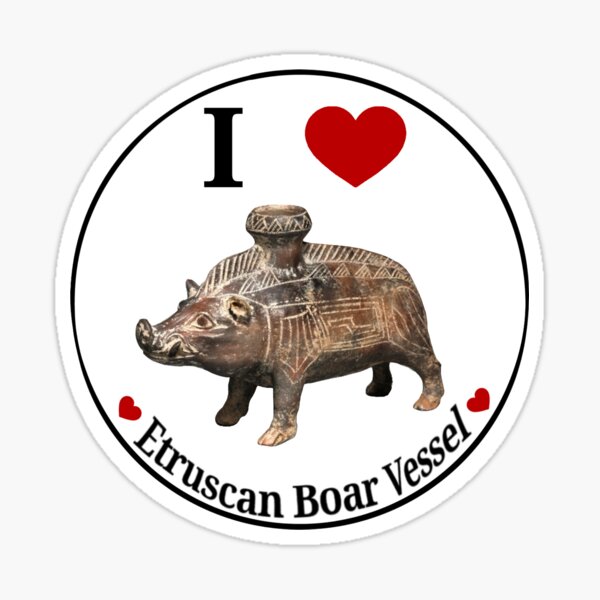 Item preview, I Love Etruscan Boar Vessel  designed and sold by midtown-saves.