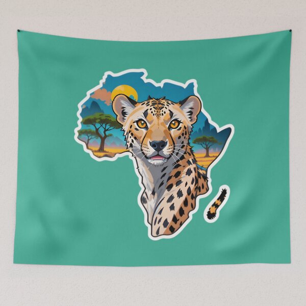 Item preview, Map Of Africa With A Cheetah designed and sold by TheArtOfPat.