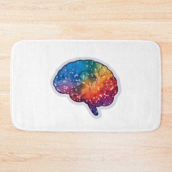 Artikelvorschau, Bunter neurodivergenter Gehirnaufkleber, funkelnder Geistaufkleber, Regenbogen-Gehirnkunst, kreatives Denken, Laptop und Notizbuch, neurodivergente ADHS-Dekoration entworfen und verkauft von WatermelonPink.