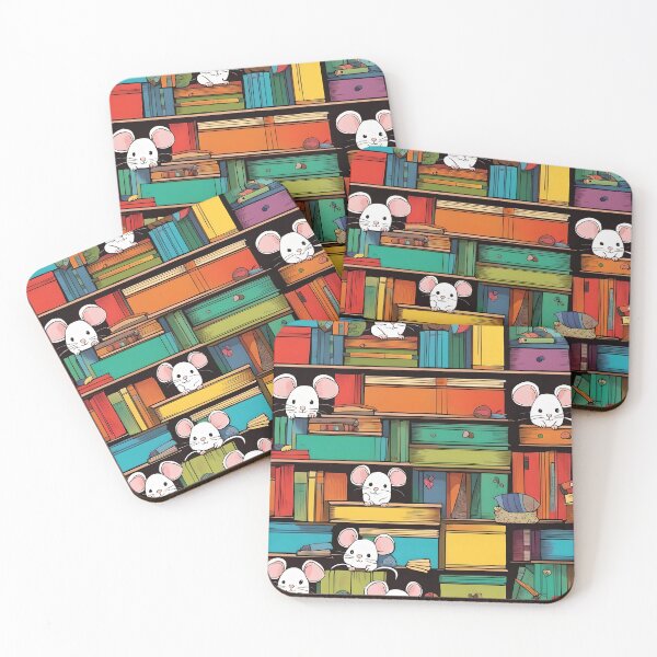 Item preview, A bookshelf of mice playing. designed and sold by murielsfaith.
