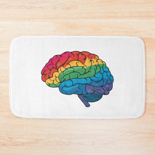 Item preview, Colorful Brain Sticker, Queer Rainbow Mind Decal, Laptop and Water Bottle Decoration, Psychology Gift, Creative Thinker Vinyl Sticker designed and sold by WatermelonPink.