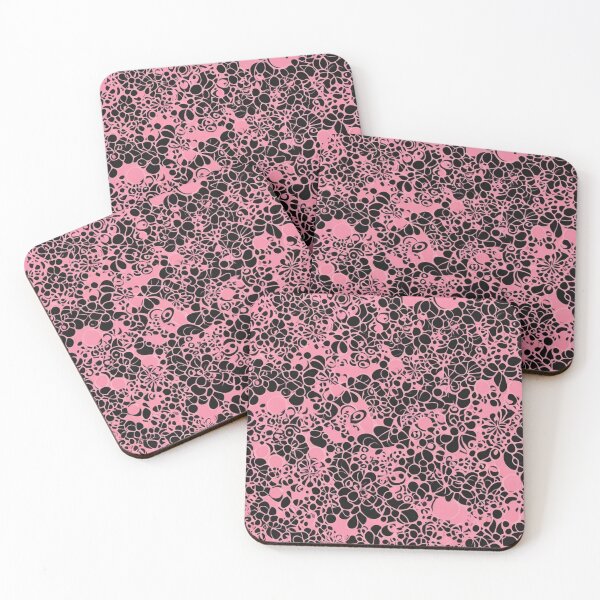 Item preview, Abstract Pink and Black Floral Pattern designed and sold by calibrit.