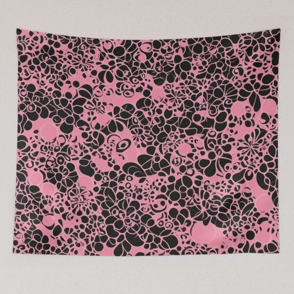 Item preview, Abstract Pink and Black Floral Pattern designed and sold by calibrit.