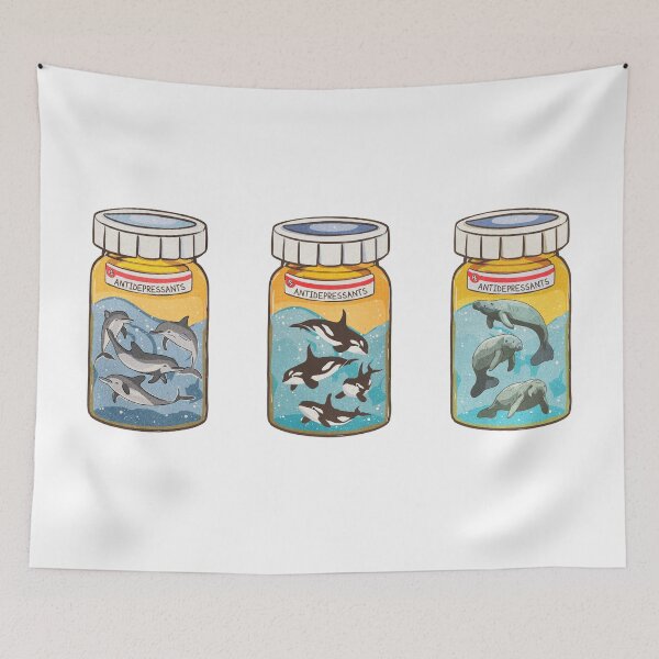 Item preview, antidepressant love medicine dolphin, orca, manatee  designed and sold by GlowinUp Shop.