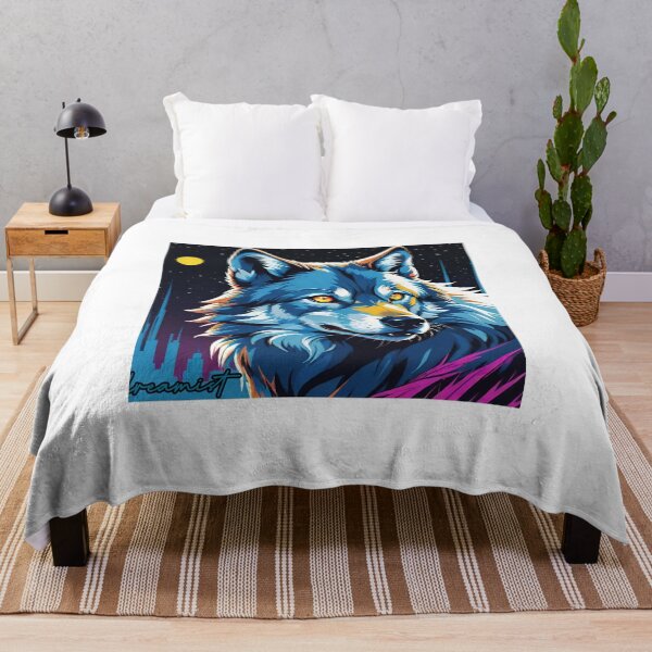 Aperçu de l'œuvre Illustration de loup rétro créée et vendue par DreamistStore.