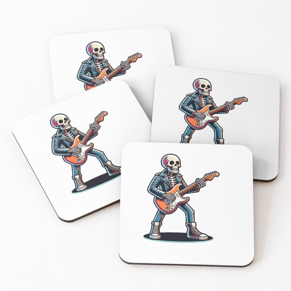Item preview, skeleton rock star playing electric guitar designed and sold by rizaldz.