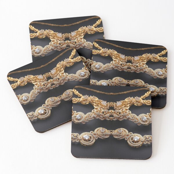 Item preview, luxury gold necklace with giant diamonds fashion wear designed and sold by Carlos Gudino.