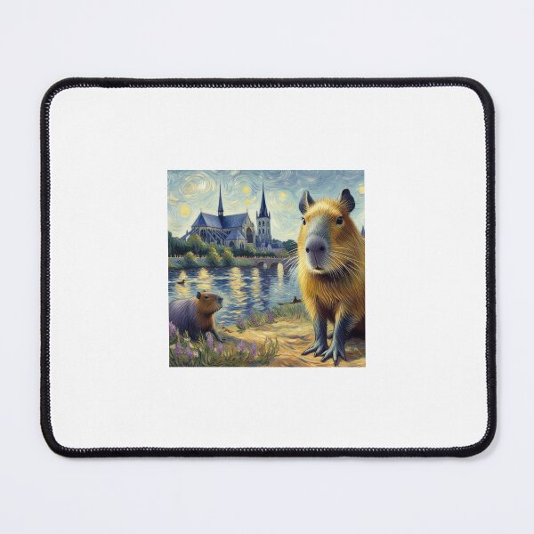 Item preview, Capybara ft. Van Gogh-The Church at Auvers2 designed and sold by Capybara Art Lover.