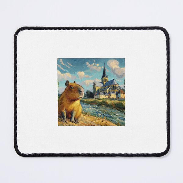 Item preview, Capybara ft. Van Gogh-The Church at Auvers3 designed and sold by Capybara Art Lover.