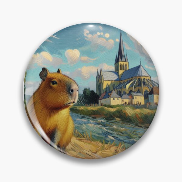 Item preview, Capybara ft. Van Gogh-The Church at Auvers3 designed and sold by Capybara Art Lover.