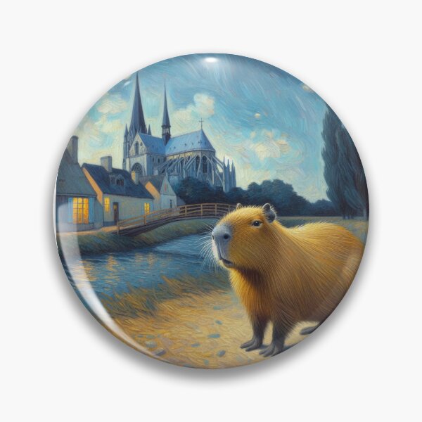 Item preview, Capybara ft. Van Gogh-The Church at Auvers4 designed and sold by Capybara Art Lover.