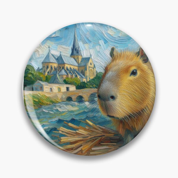 Item preview, Capybara ft. Van Gogh-The Church at Auvers5 designed and sold by Capybara Art Lover.