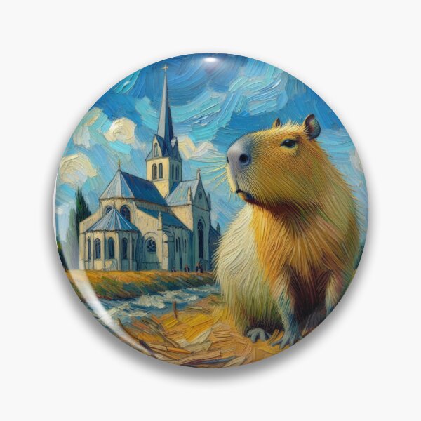 Item preview, Capybara ft. Van Gogh-The Church at Auvers6 designed and sold by Capybara Art Lover.