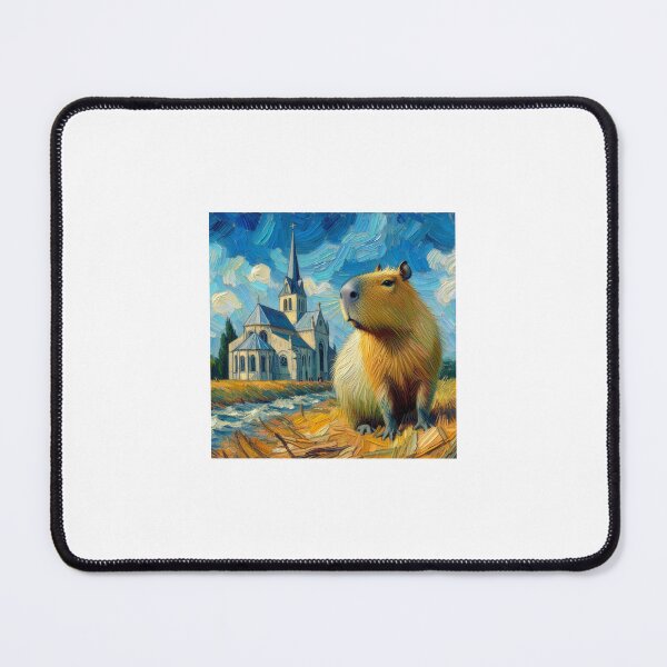 Item preview, Capybara ft. Van Gogh-The Church at Auvers6 designed and sold by Capybara Art Lover.