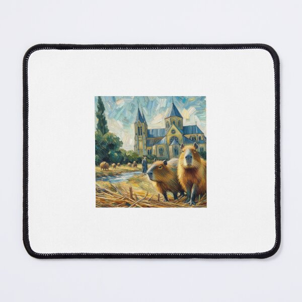 Item preview, Capybara ft. Van Gogh-The Church at Auvers7 designed and sold by Capybara Art Lover.
