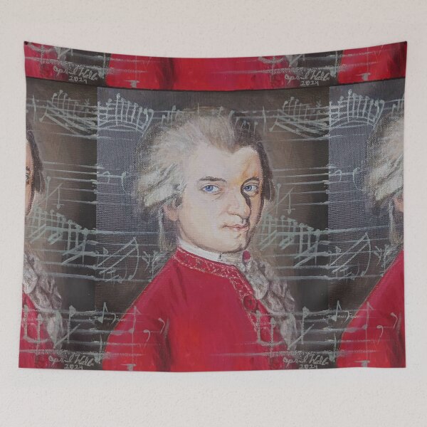 Item preview, Mozart with his music notes designed and sold by aprilwebbartist.