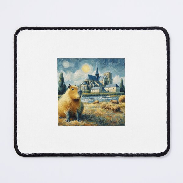 Item preview, Capybara ft. Van Gogh-The Church at Auvers8 designed and sold by Capybara Art Lover.