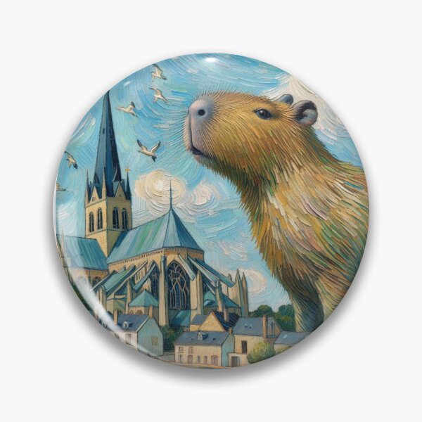 Item preview, Capybara ft. Van Gogh-The Church at Auvers9 designed and sold by Capybara Art Lover.