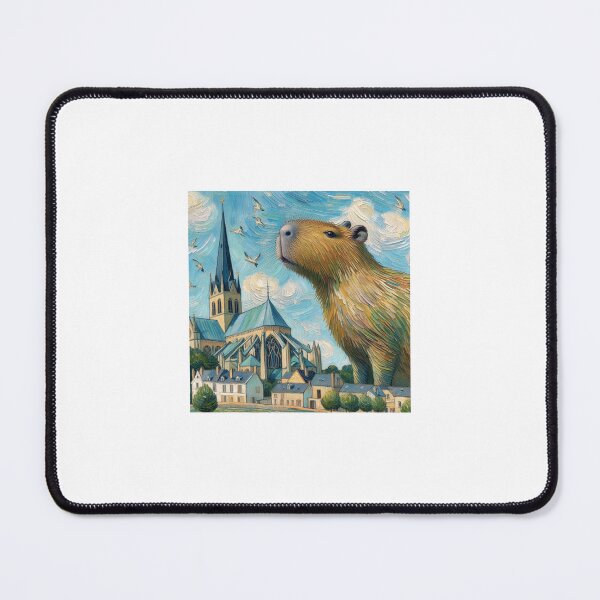 Item preview, Capybara ft. Van Gogh-The Church at Auvers9 designed and sold by Capybara Art Lover.