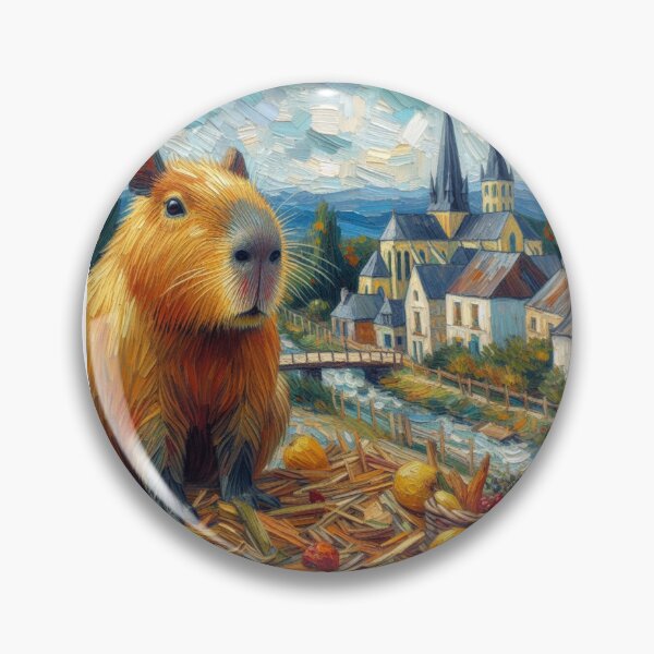 Item preview, Capybara ft. Van Gogh-The Church at Auvers10 designed and sold by Capybara Art Lover.