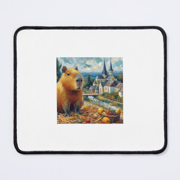 Item preview, Capybara ft. Van Gogh-The Church at Auvers10 designed and sold by Capybara Art Lover.