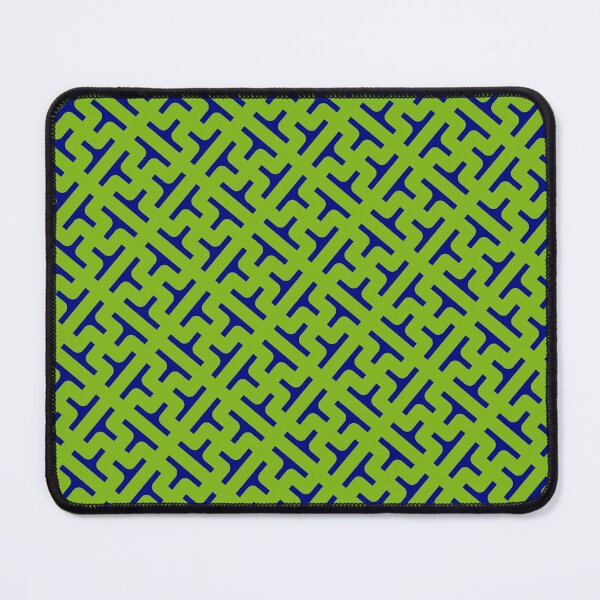 Item preview, Blue Connected Chinese Symbols Green Setting Seamless Design designed and sold by Alchemy-A-La-G.