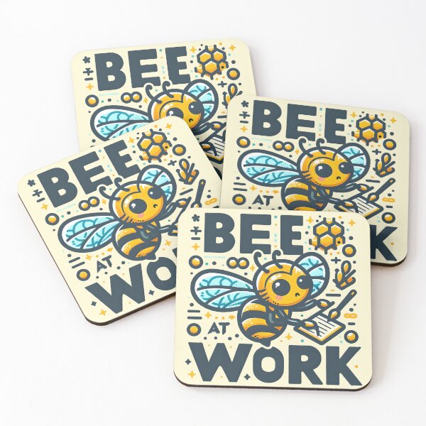 Item preview, Bee at Work, typography,PUN designed and sold by maxmaj.