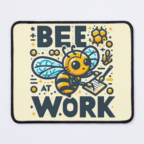 Item preview, Bee at Work, typography,PUN designed and sold by maxmaj.