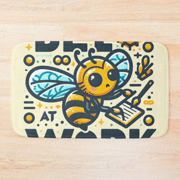 Item preview, Bee at Work, typography,PUN designed and sold by maxmaj.
