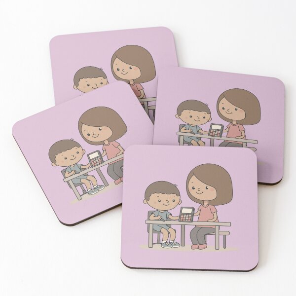 Item preview, Mother helping her son with math using a calculator designed and sold by FWLKIT.