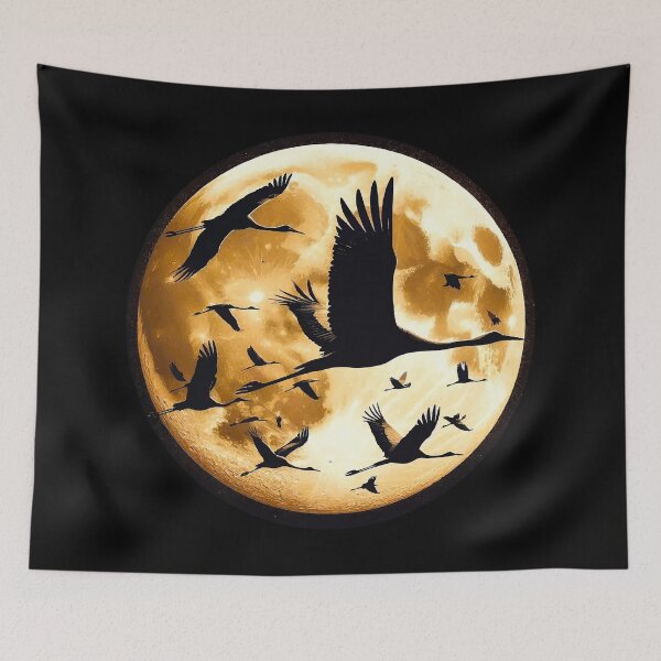 Item preview, Moonstruck Migration Cranes on the Move designed and sold by OCNau.
