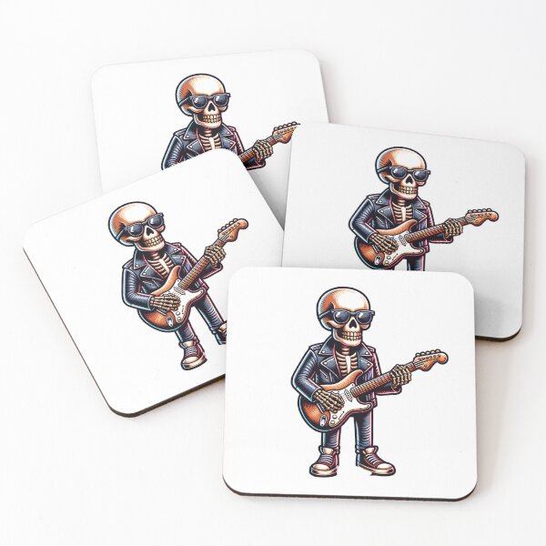Item preview, skeleton rock star playing electric guitar designed and sold by rizaldz.
