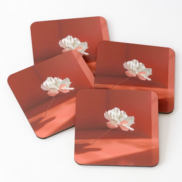 Item preview, Single white flower in a red room minimalist print designed and sold by dcrc.