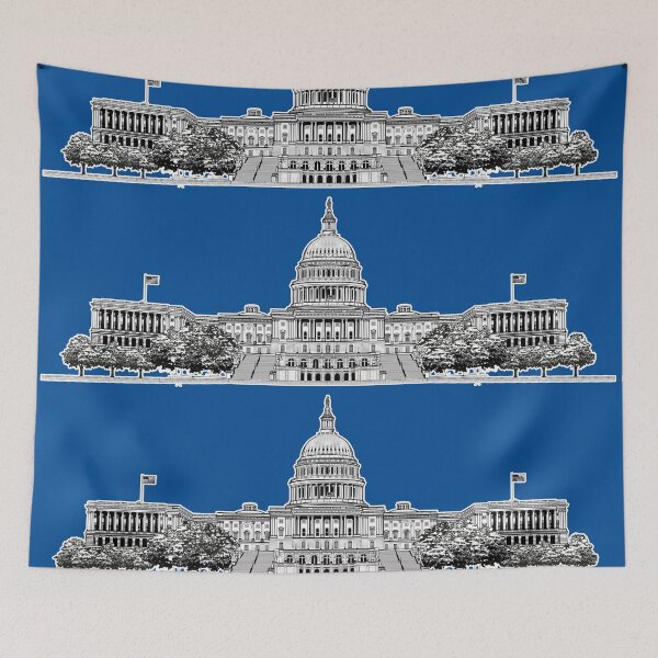 Item preview, United States U.S. Capitol Building Blue designed and sold by oz10.